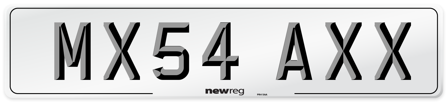 MX54 AXX Number Plate from New Reg